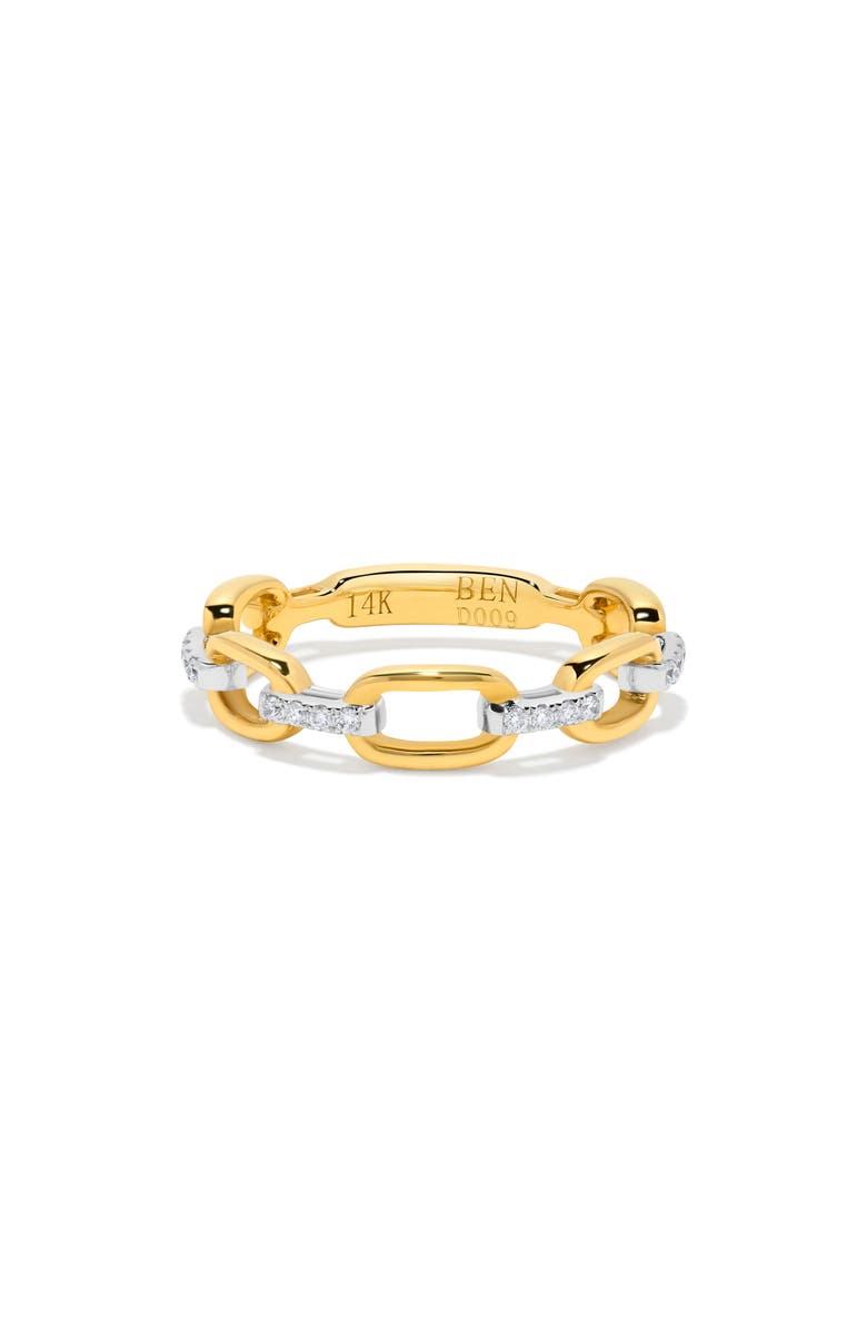 H.J. Namdar Diamond Link Stacking Ring, Alternate, color, Yellow Gold