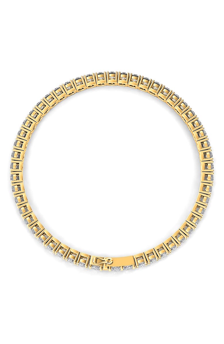 HauteCarat Lab Created Diamond Tennis Bracelet, Alternate, color, Yellow Gold