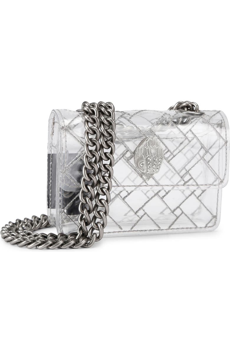 Kurt Geiger London Micro Kensington Vinyl Crossbody Bag, Alternate, color, Clear/Silver