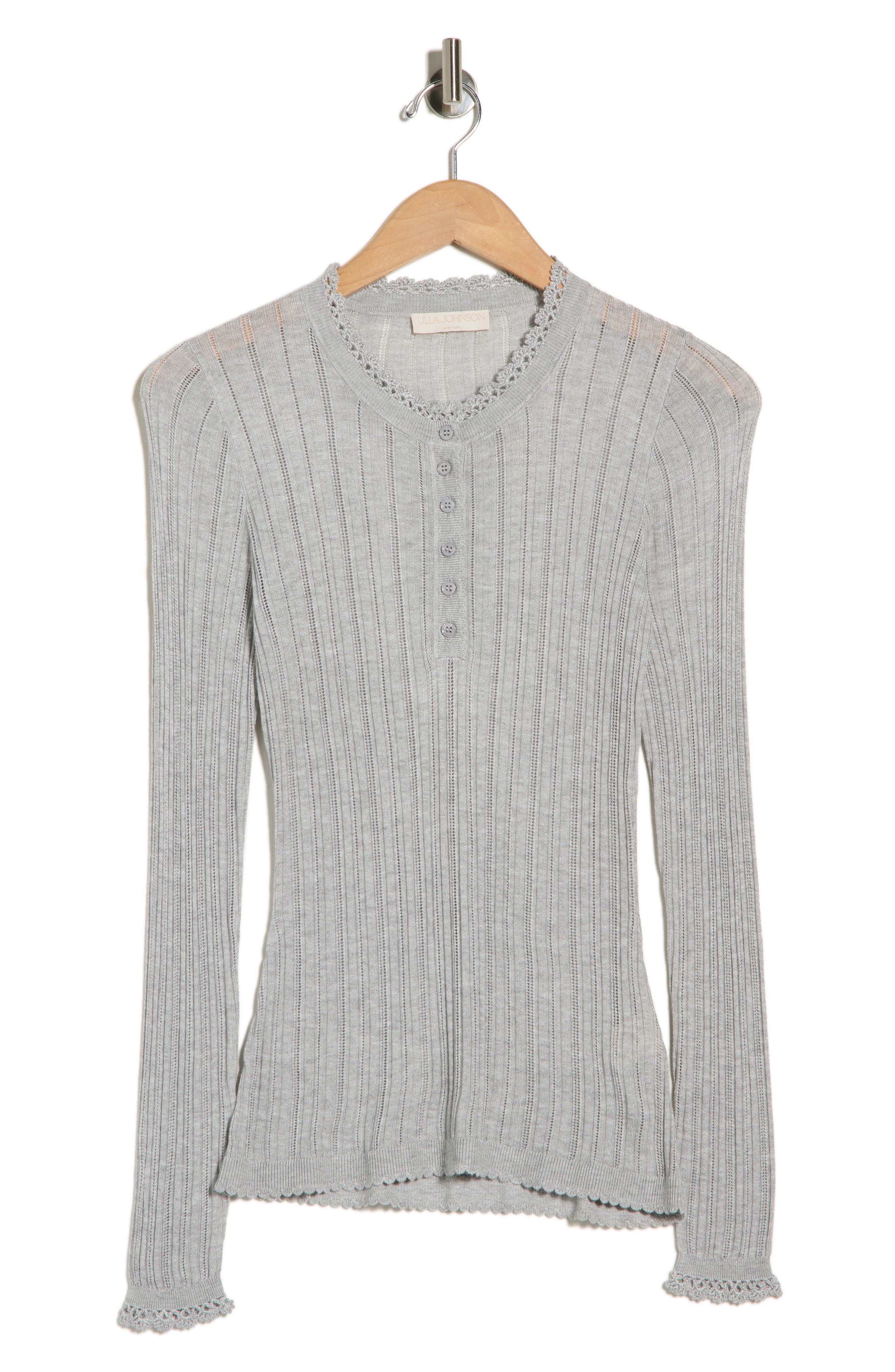Ulla Johnson Delia Long Sleeve Pointelle Henley