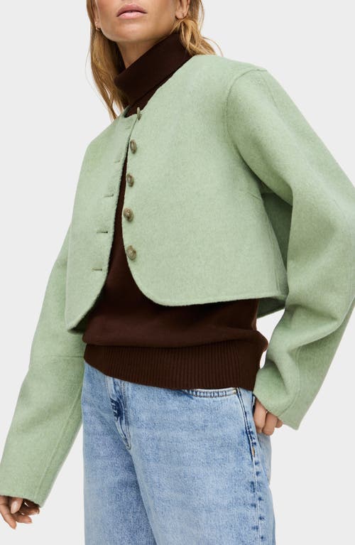 Aligne Angelina Wool Blend Crop Jacket In Green