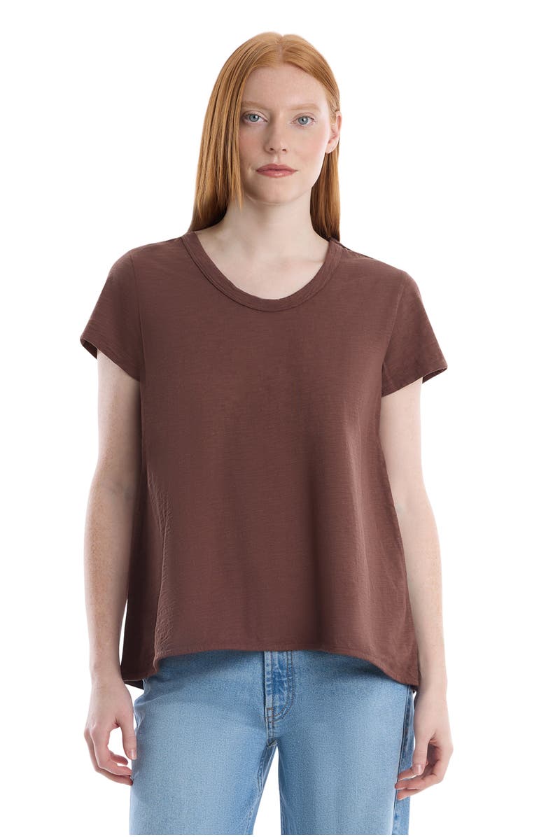 WILT Clothing Crew Neck Short Sleeve Shrunken Boyfriend Tee, Main, color, Shaved Chocolate