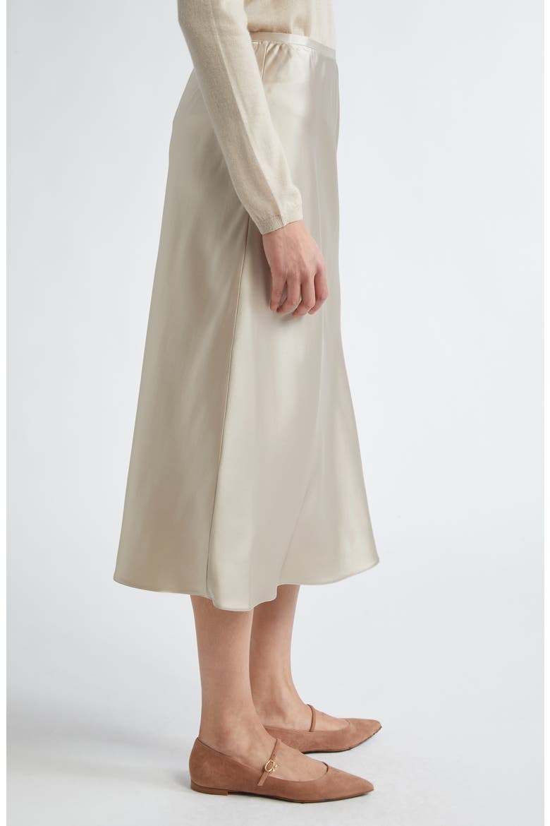 Carnet Silk Satin Midi Skirt, Alternate, color, BEIGE