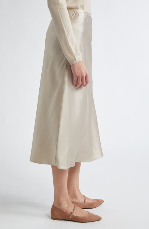 Max Mara Satin Longuette Skirt In Beige