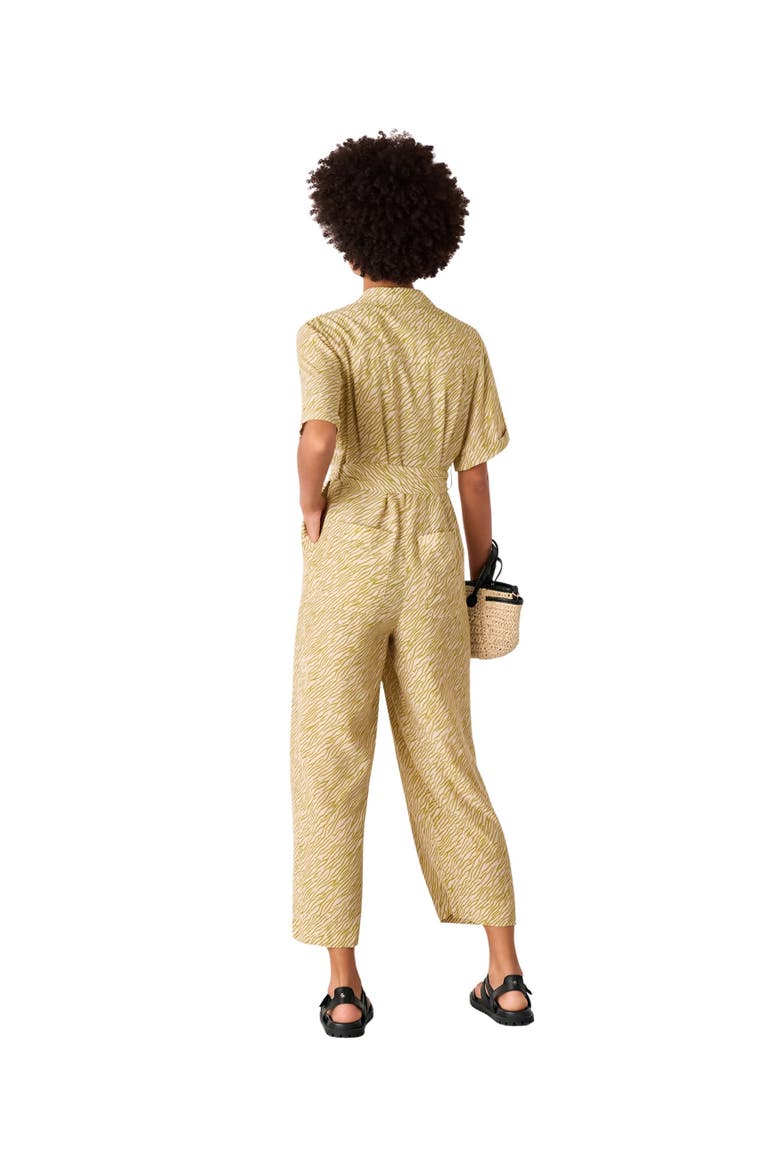 Kelly Tiger Flame Cropped Jumpsuit, Alternate, color, Green/Multi