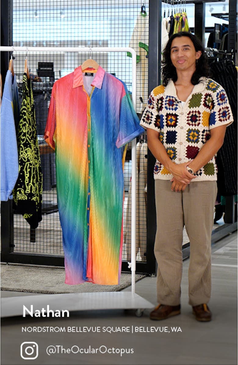 So Far So Good Oversize Plissé Shirt Dress, sales video thumbnail