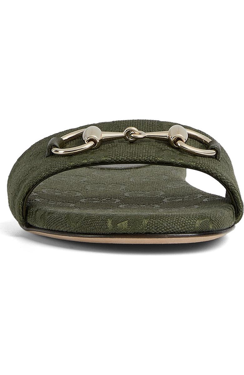 Gucci Siaga Horsebit Slide Sandal, Alternate, color, Dark Green