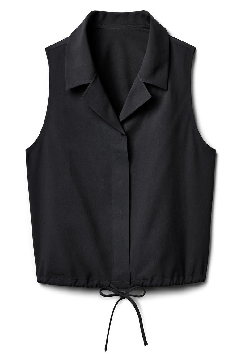 Mirage Sleeveless Performance Button-Up Shirt, Alternate, color, PURE BLACK
