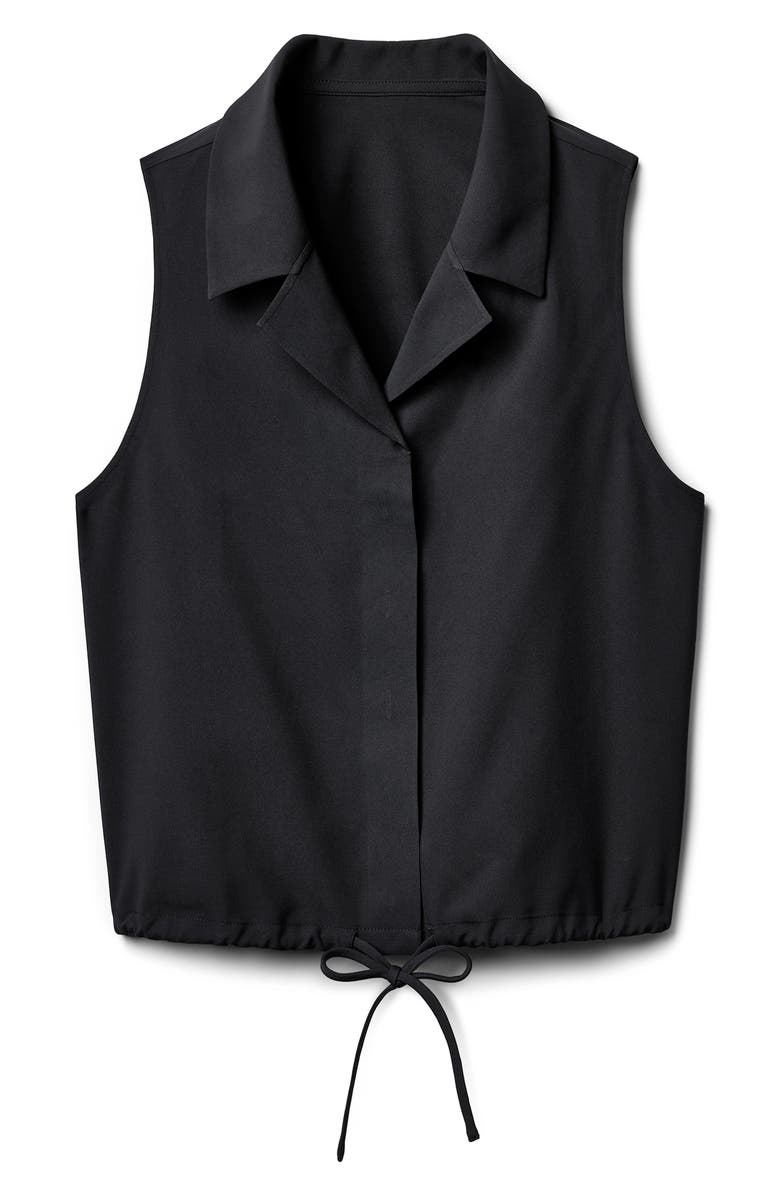 Rhone Mirage Sleeveless Performance Button-Up Shirt, Alternate, color, Pure Black