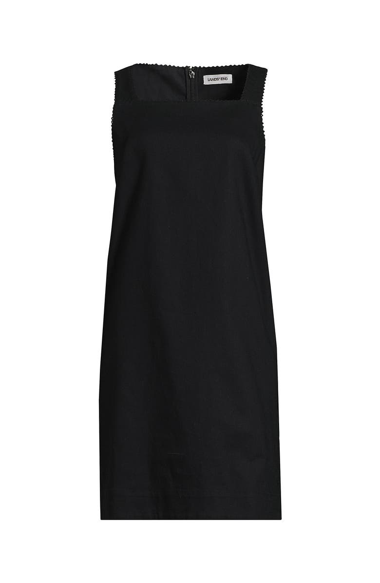 Lands' End Plus Size Linen Shift Above the Knee Dress, Alternate, color, Black