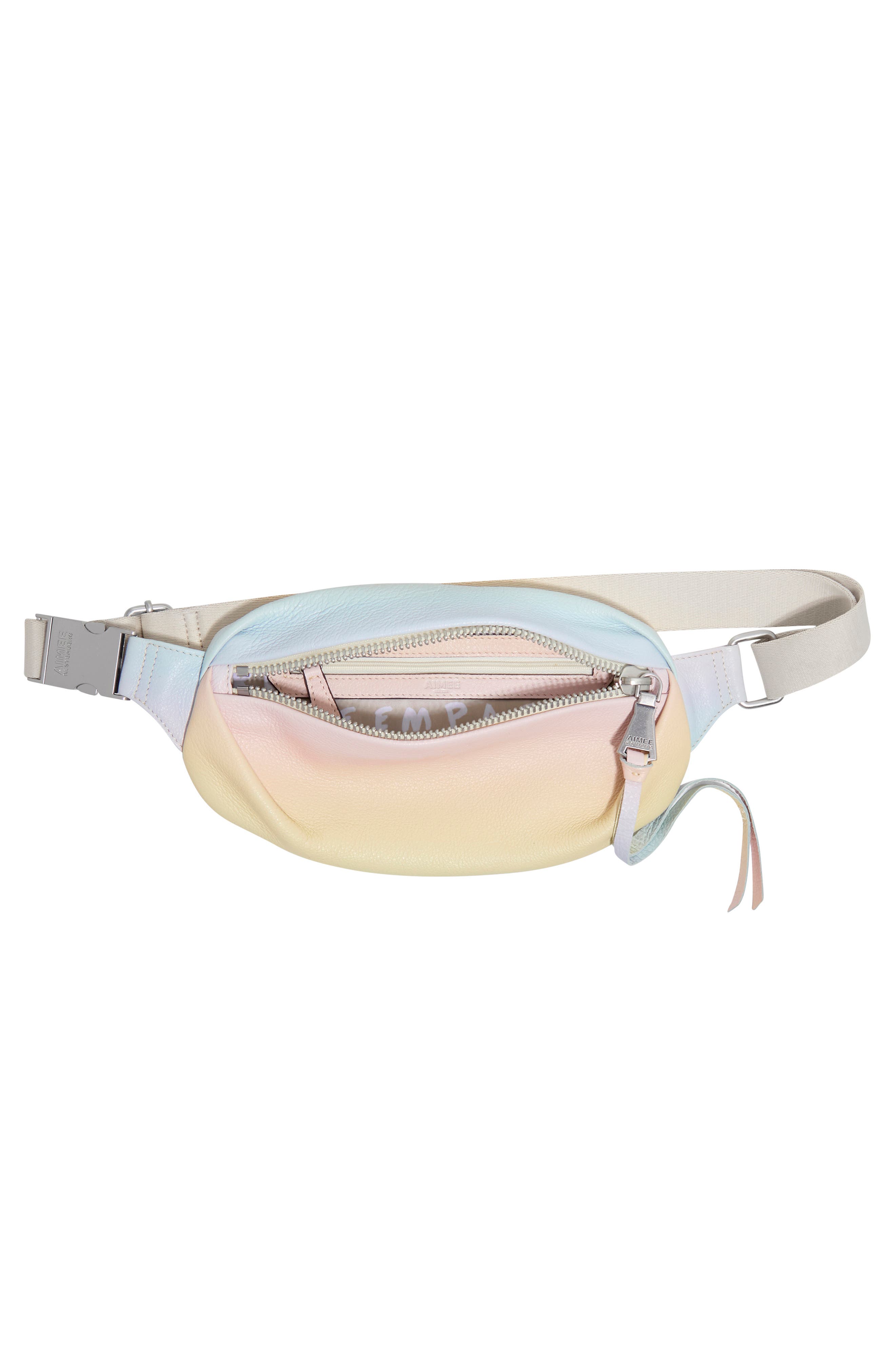 Milan Leather Belt Bag, Alternate, color, MACARON OMBRE