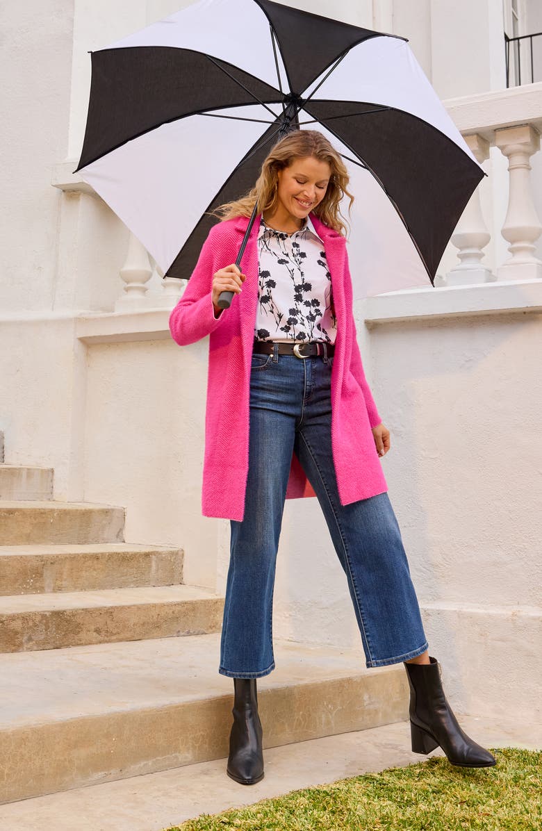 Liverpool Los Angeles Coatigan Open Front Cardigan Sweater, Alternate, color, Deep Raspberry