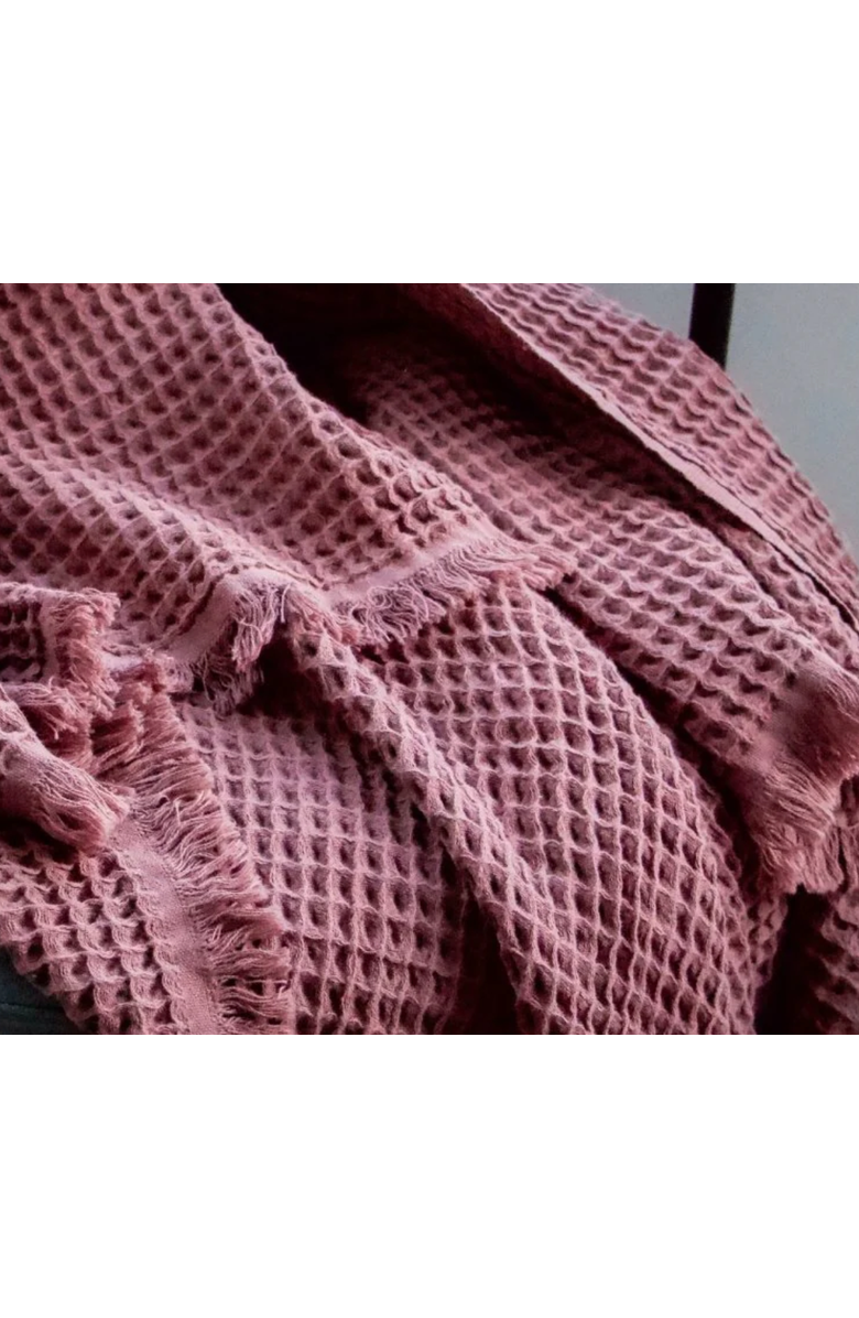 Anaya Turkish Cotton Waffle Throw, Alternate, color, Burgundy