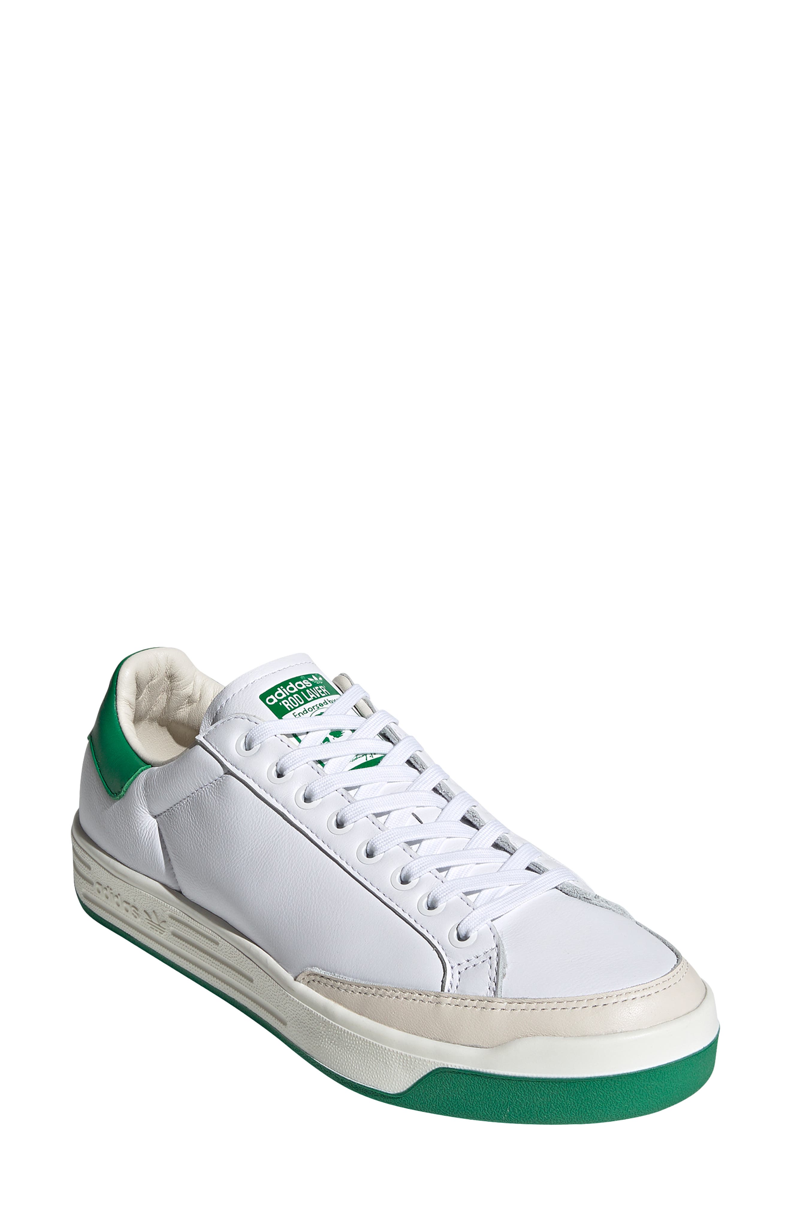 adidas Rod Laver Vintage Leather Sneaker, Main, color, 