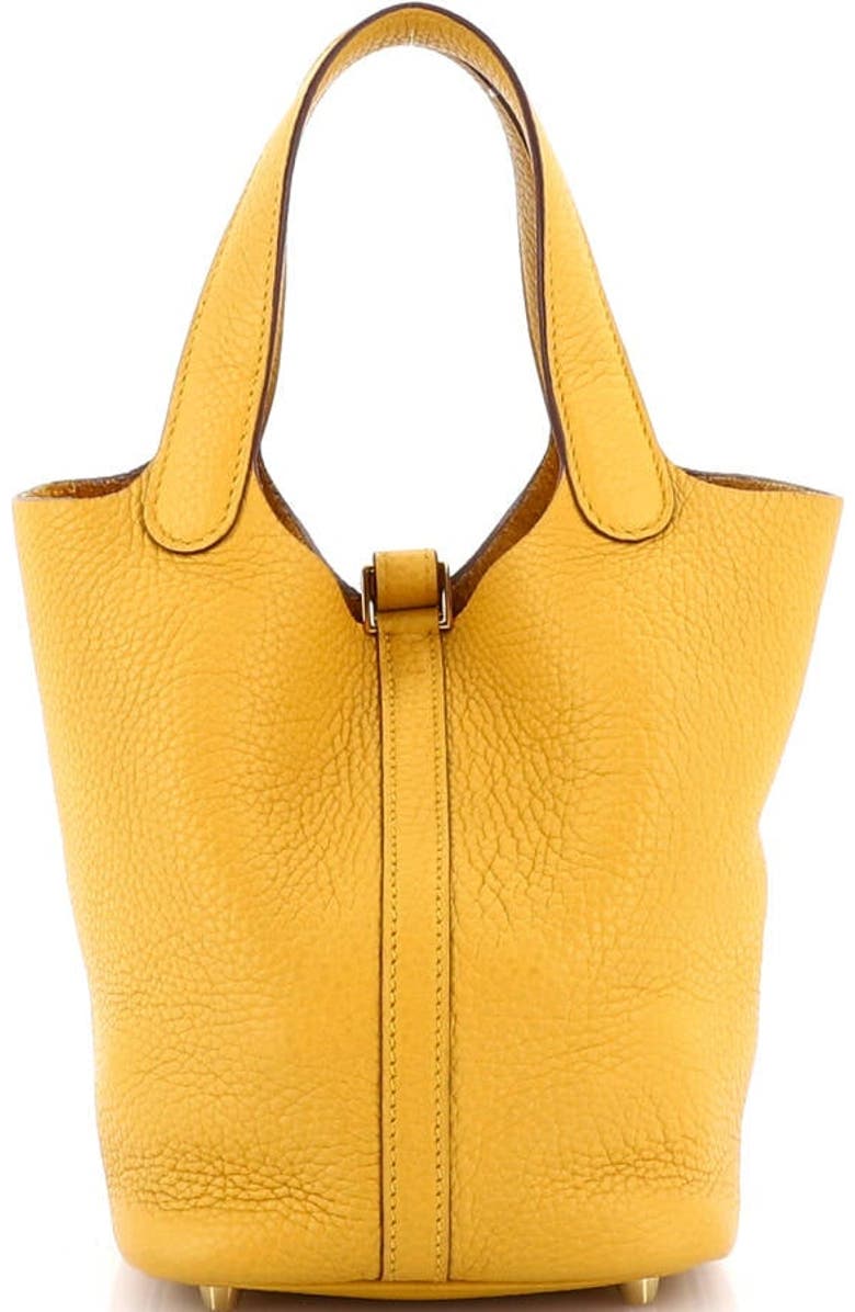 Pre-Owned Hermes Picotin Lock Bag Clemence PM, Alternate, color, Jaune Ambre