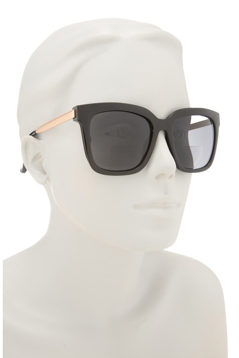 Hailey 54mm Gradient Square Sunglasses, Alternate, color, BLACK
