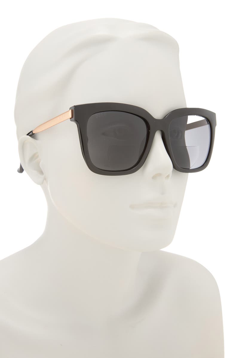 DIFF Hailey 54mm Gradient Square Sunglasses, Alternate, color, Black