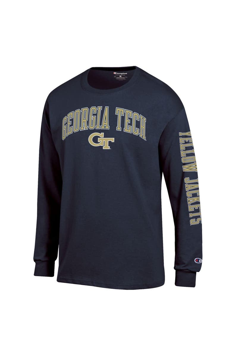 Champion Men's Champion Navy Georgia Tech Yellow Jackets Arch Over Logo 2-Hit Long Sleeve T-Shirt, Alternate, color, Navy
