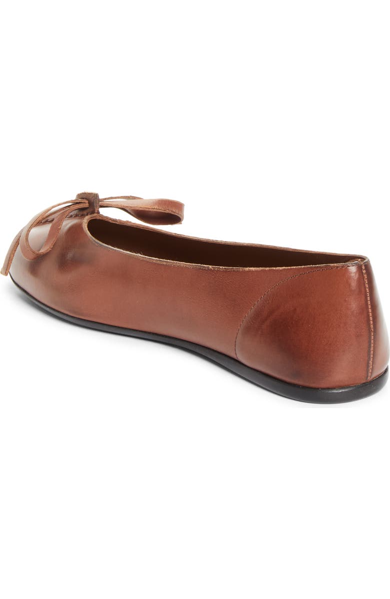 Prada Exposed Seam Ballerina Flat, Alternate, color, Cacao