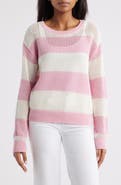 beachlunchlounge Tresa Stripe Crochet Crewneck Sweater