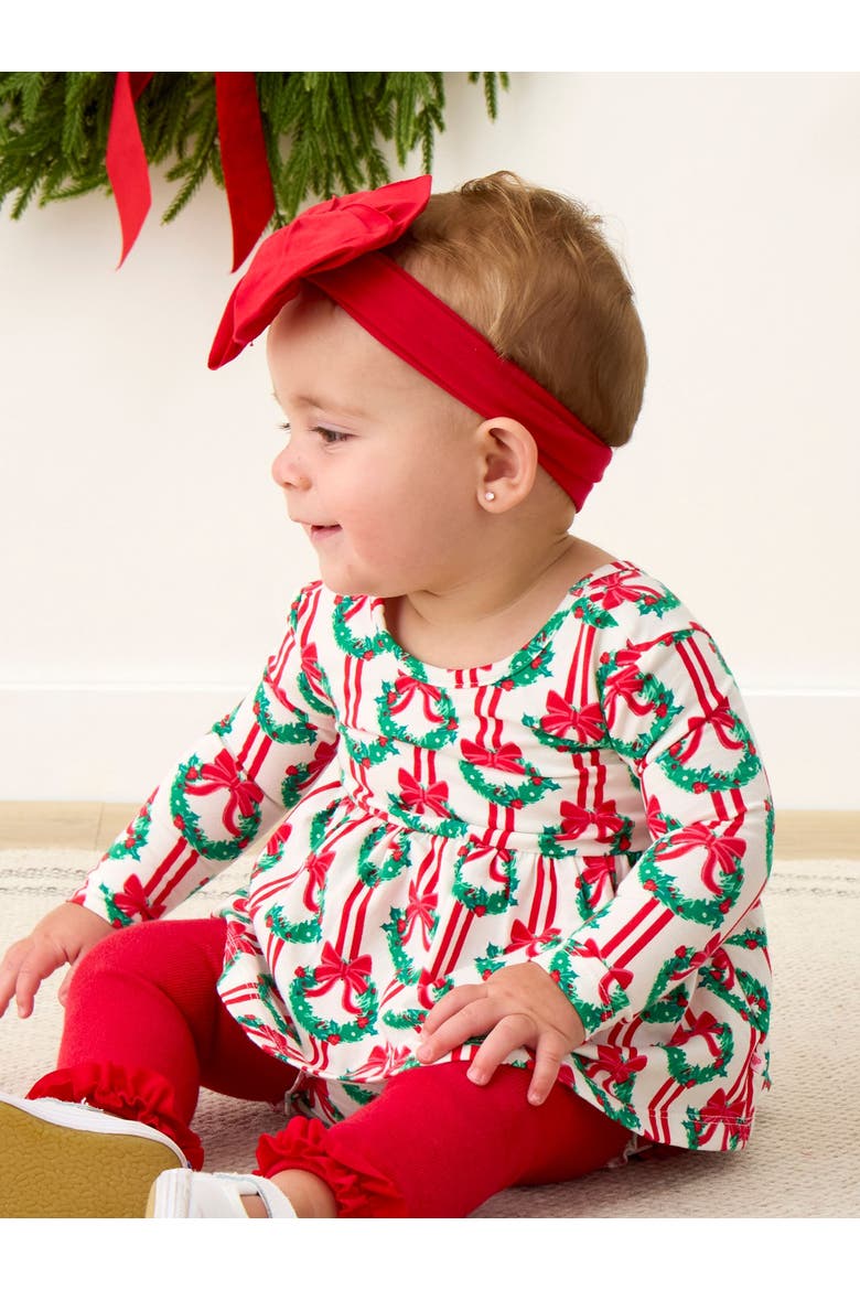 Holiday Knit Long Sleeve Twirl Top and Bloomer Set, Alternate, color, Deck The Halls