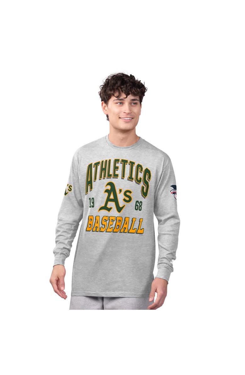 STARTER Men's Starter Heather Gray/Green Athletics Two-Pack Long Sleeve & Short Sleeve T-Shirt Set, Alternate, color, Green