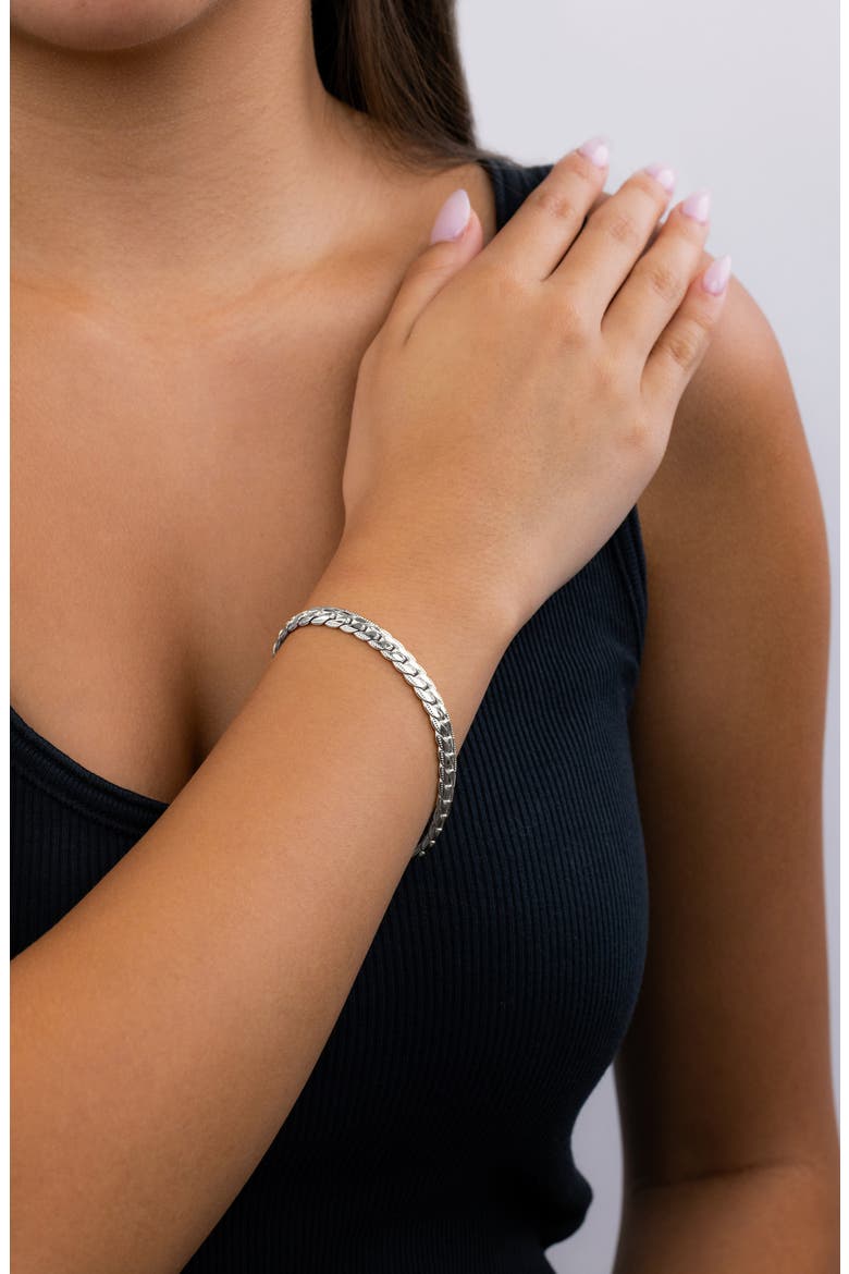 Classic Cuban Chain Bracelet, Alternate, color, SILVER