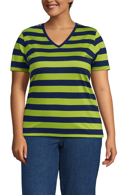 Lands' End Relaxed Supima Cotton V-neck T-shirt In Green