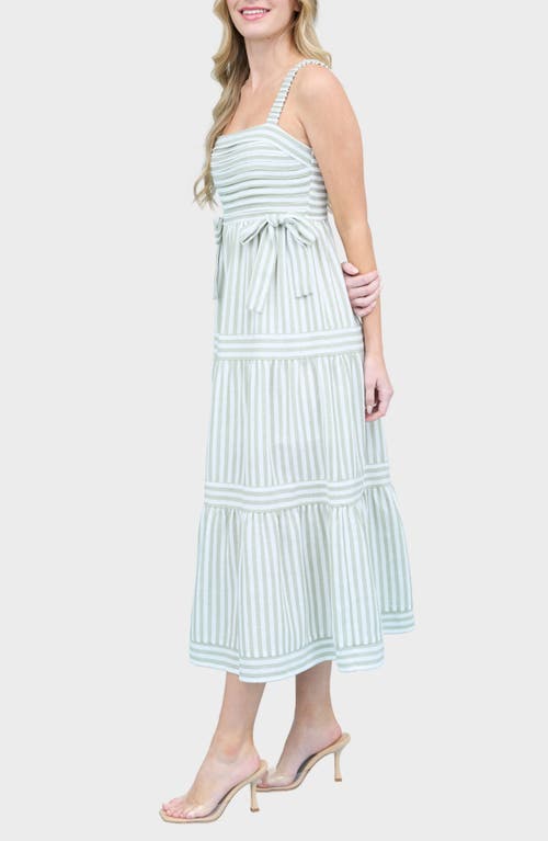 BLU PEPPER BLU PEPPER STRIPE MIDI SUNDRESS 