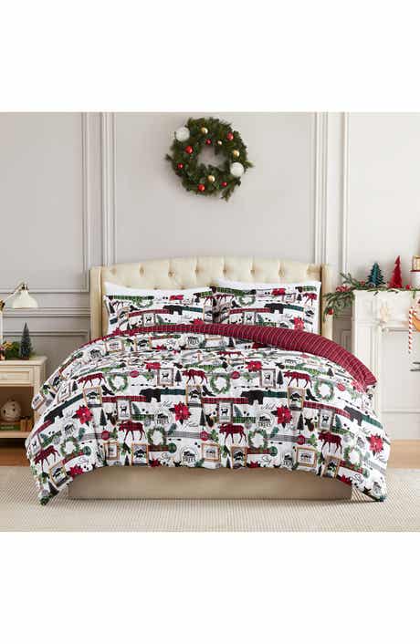 SOUTHSHORE FINE LINENS Merrytown Oversize Reversible Holiday Comforter Set