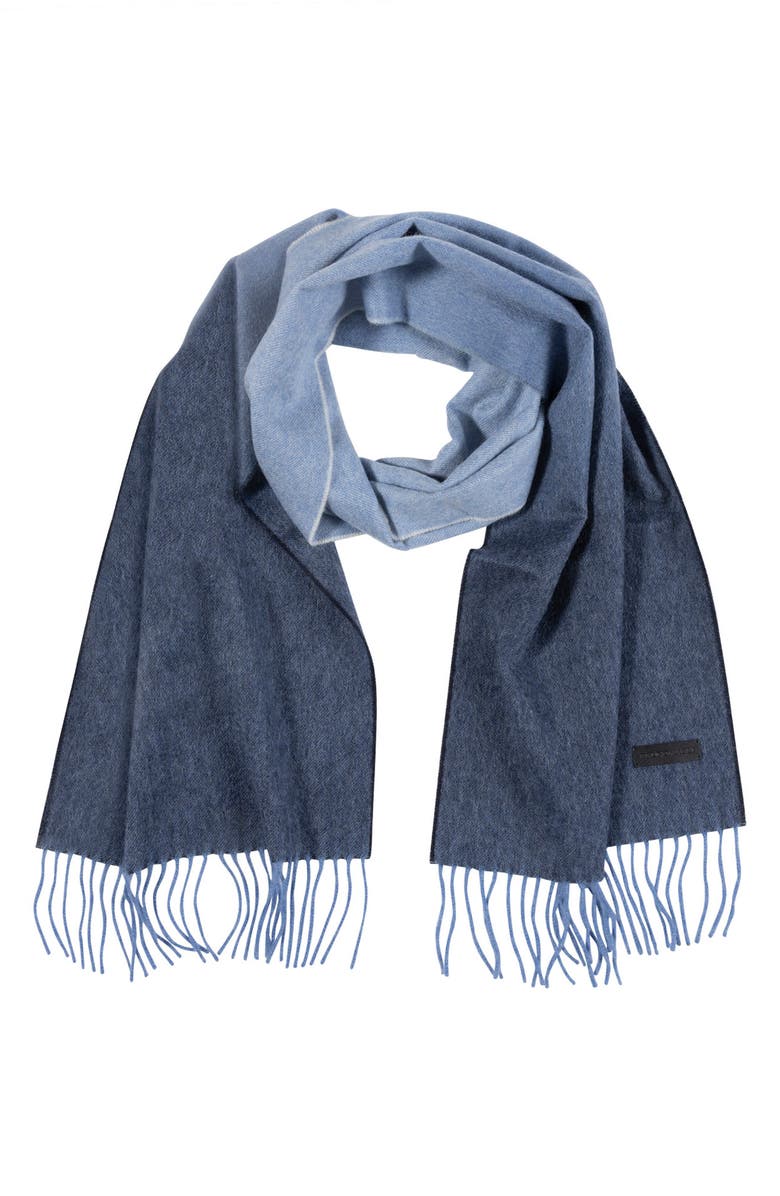 Bruno Magli Ombré Cashmere Scarf, Main, color, Navy