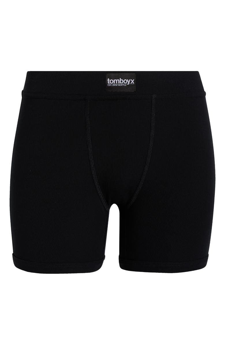 TomboyX Rib 4.5-Inch Boxer Briefs, Alternate, color, Black