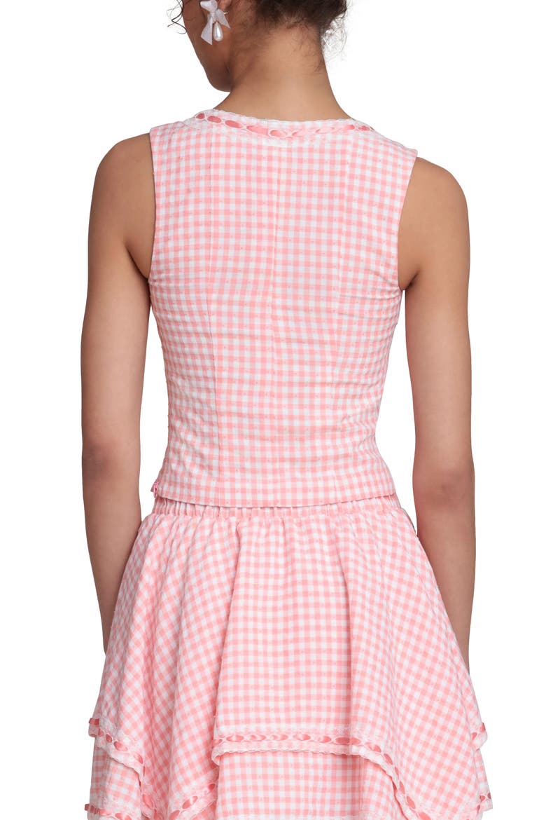 Gingham Top, Alternate, color, PINK - WHITE GINGHAM