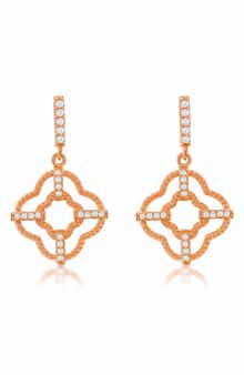 Cubic Zirconia Trellis Filigree Drop Earrings