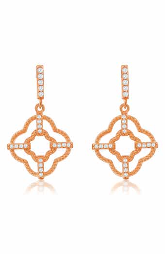 Cubic Zirconia Trellis Filigree Drop Earrings