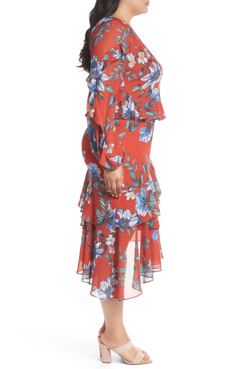 Cooper St Floral Asymmetrical Dress, Alternate, color,
