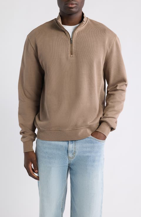 Zack Loose Fit Mineral Wash Quarter Zip Sweatshirt