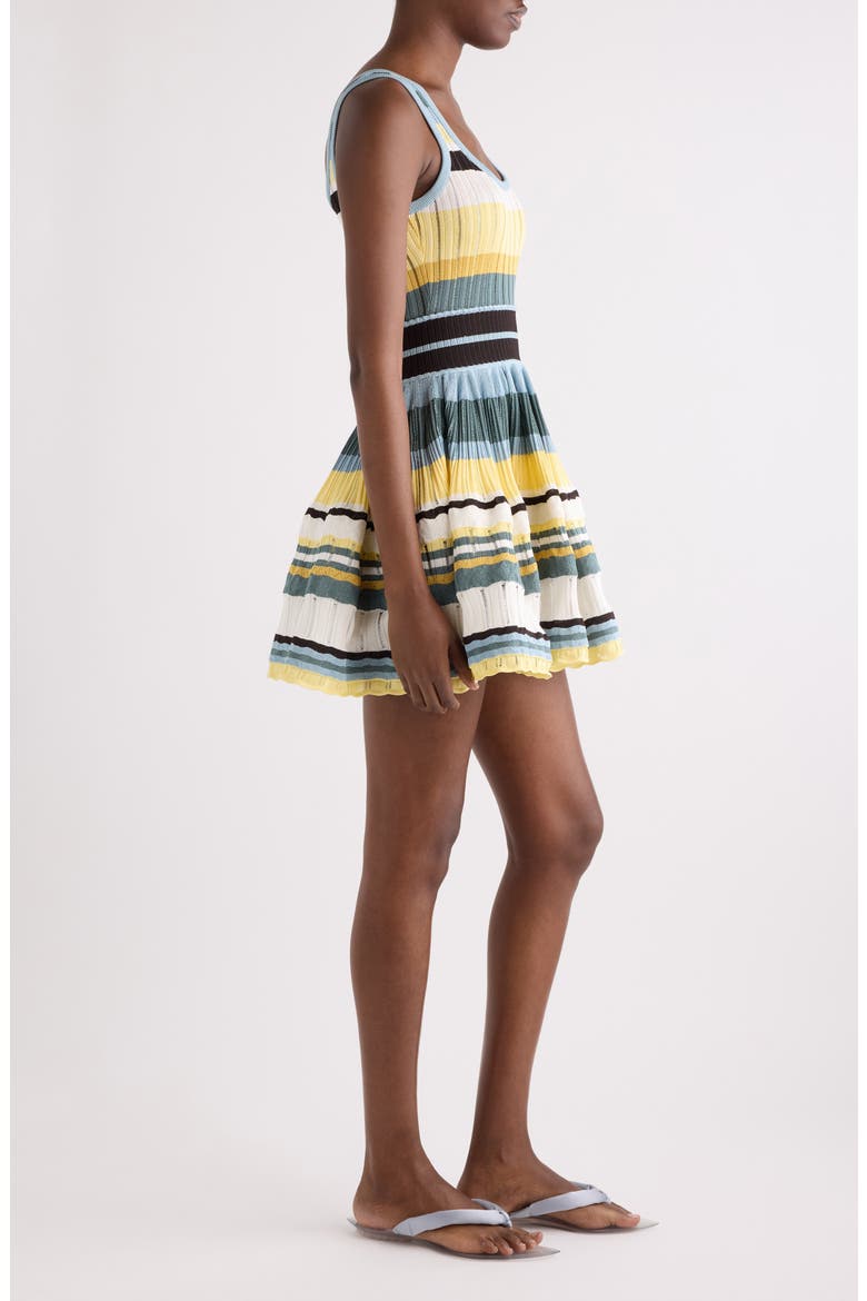 Stripe Crinoline Fit & Flare Sweater Dress, Alternate, color, MULTICOLOR JAUNE