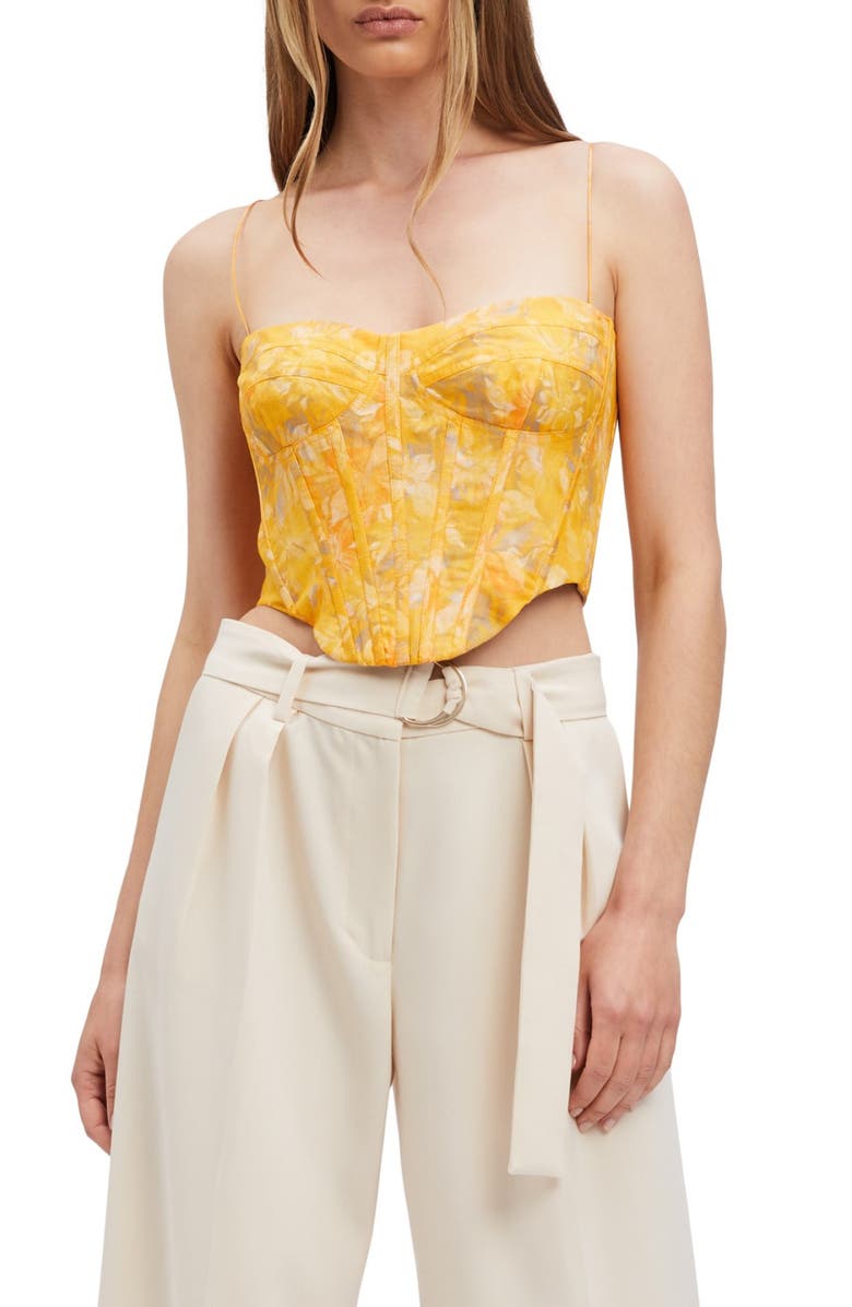 Bardot Elsie Floral Corset Top, Main, color, 