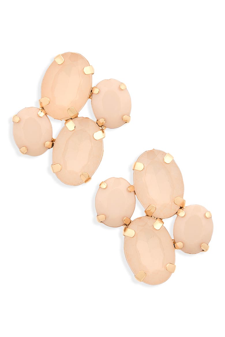 Crystal Cluster Stud Earrings, Main, color, CHAMPAGNE/ MULTI