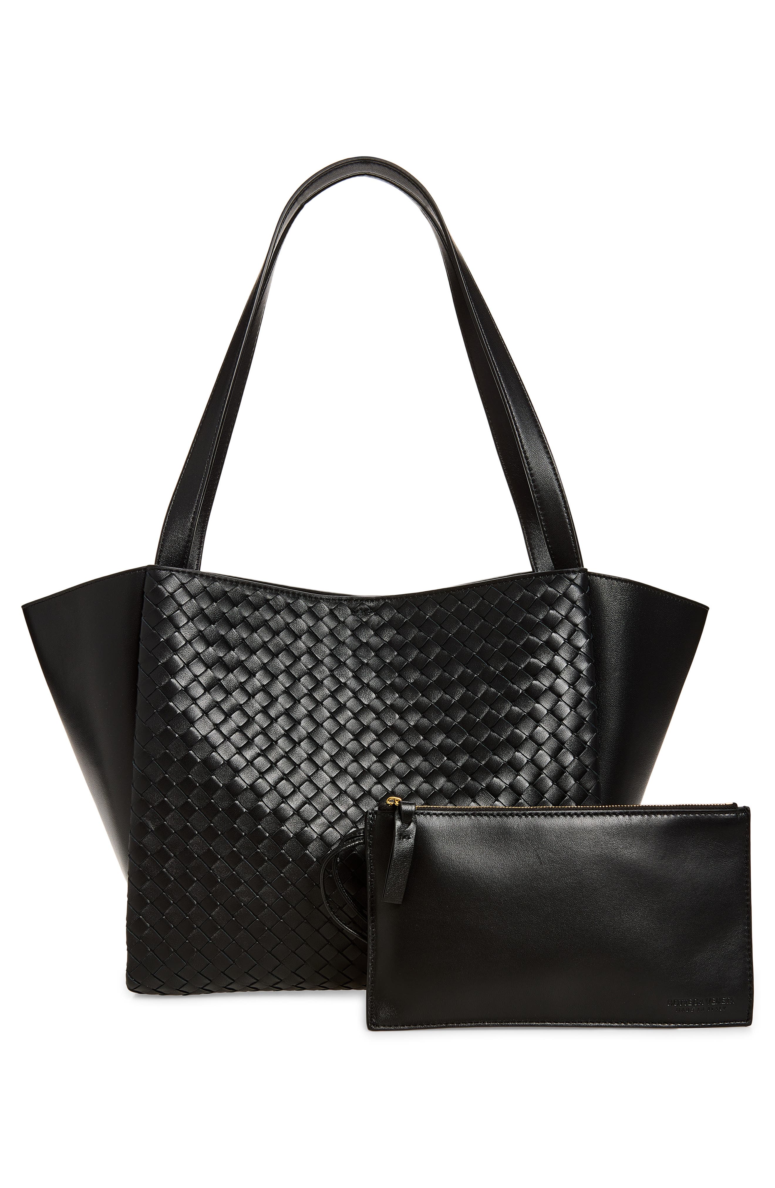 Corso Intrecciato Leather Tote, Alternate, color, 1007 BLACK-BRASS VIBRATO