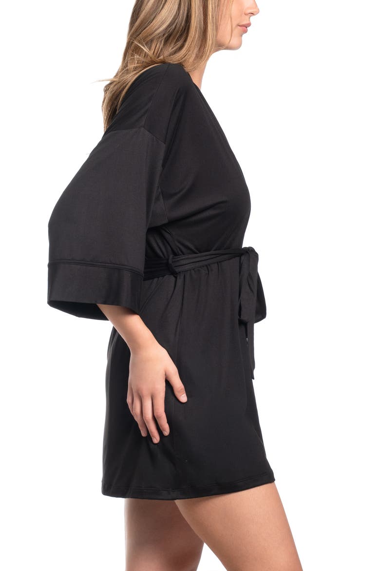 Lettie Knit Robe, Alternate, color, BLACK