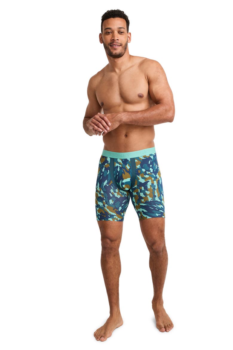 Men's Chafe Proof Pouch Cotton Stretch 8.5" Long Leg Boxer Brief - 3 Pack, Alternate, color, Chaotic Camo