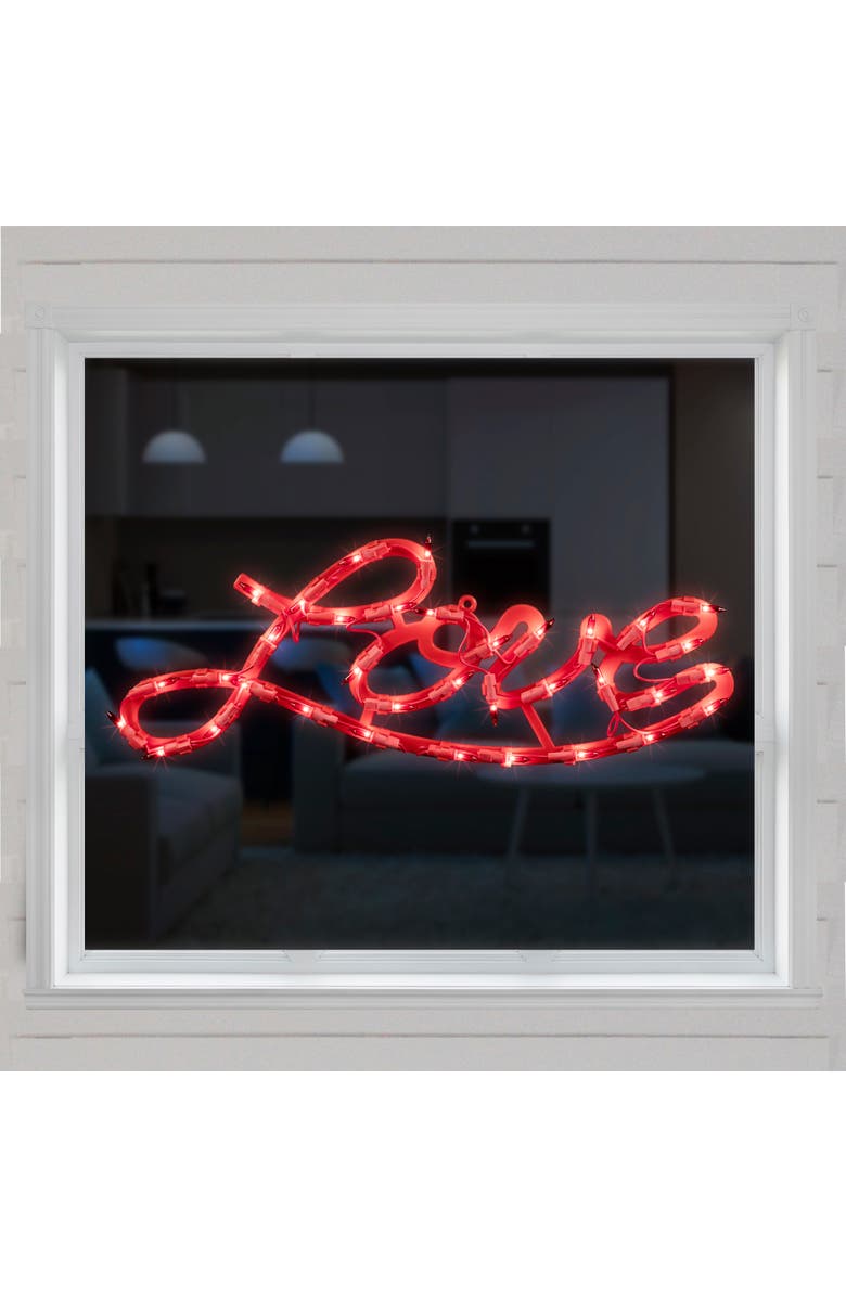 Northlight 17" Red Lighted Love Valentine's Day Window Silhouette, Alternate, color, Red