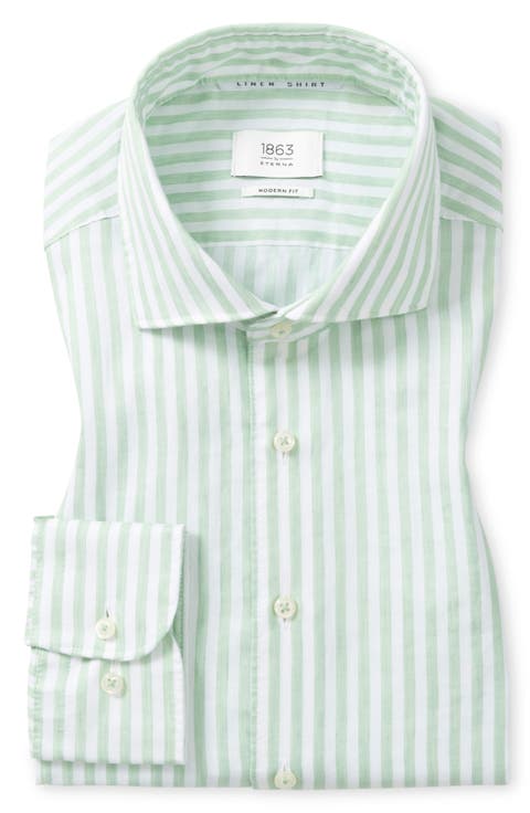 Modern Fit Cotton 
Linen Blend Dress Shirt