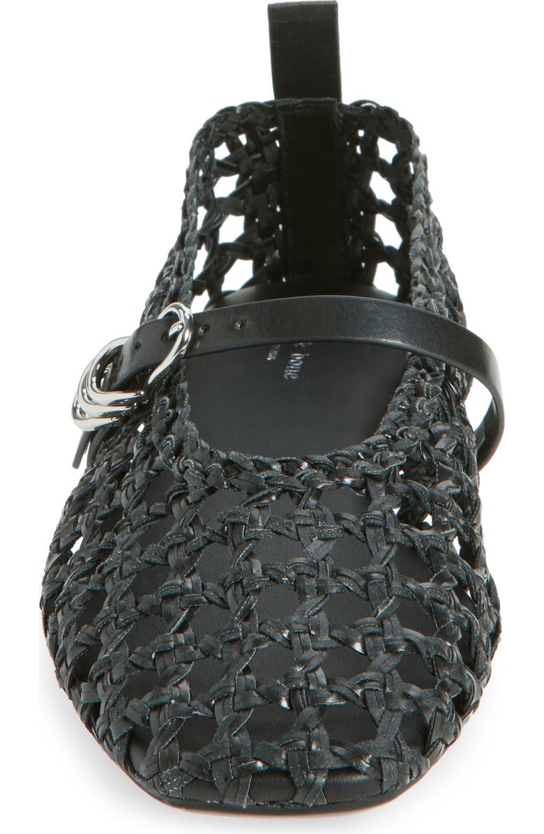 rag & bone Spire Woven Mary Jane Flat, Alternate, color, Black