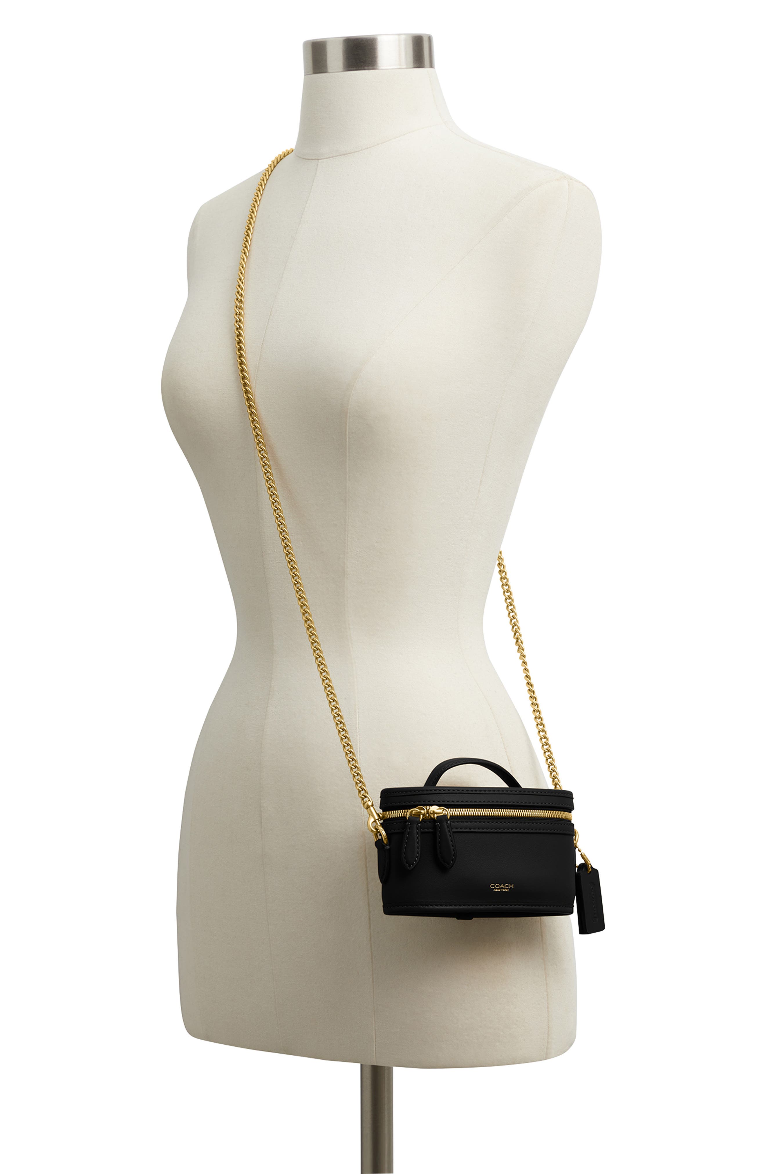 COACH Trail Leather Crossbody Bag, Alternate, color, Black