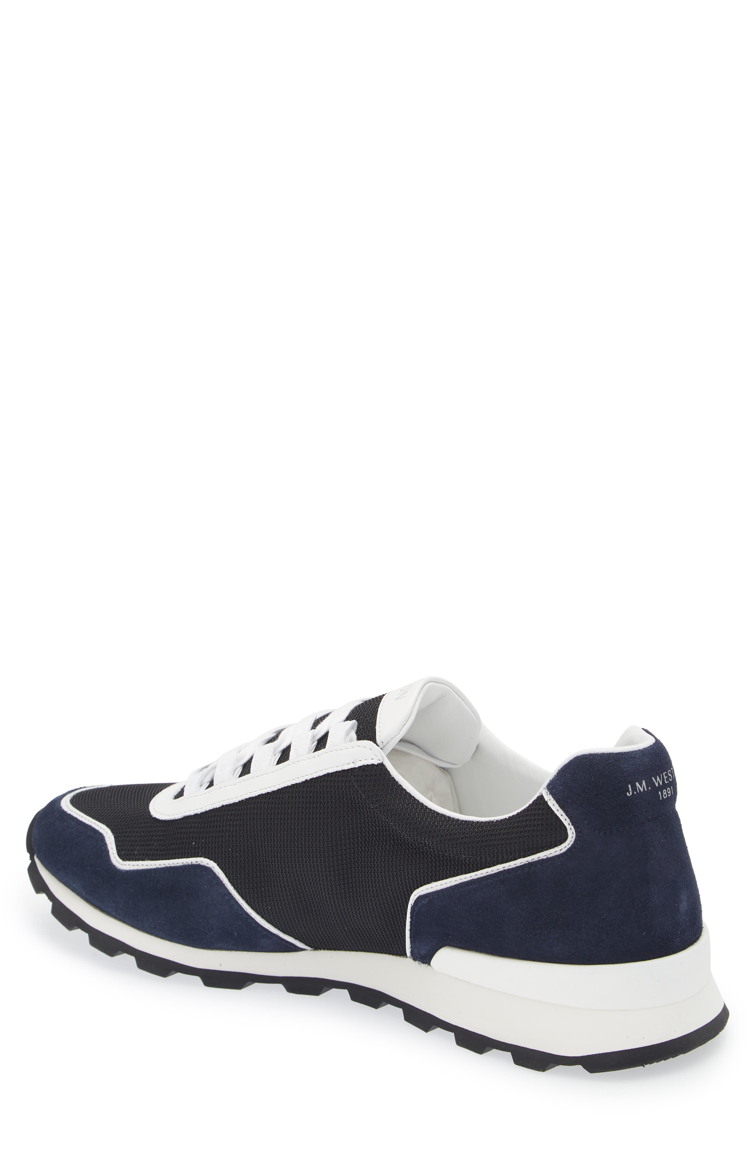 JM WESTON On My Way Ghillies Sneaker, Alternate, color, Black/ White/ Navy