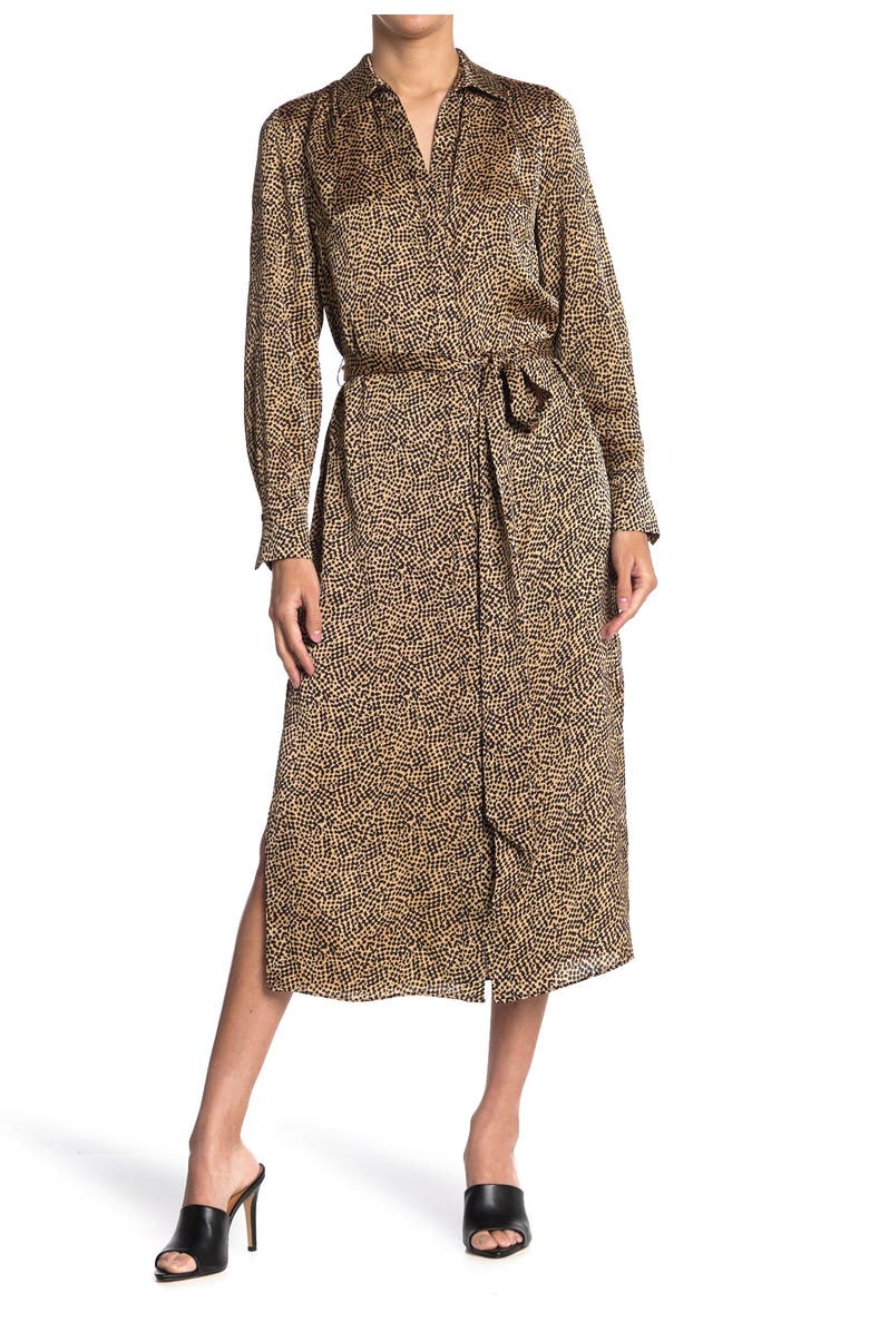 BCBGMAXAZRIA Printed Waist Tie Dress, Main, color,