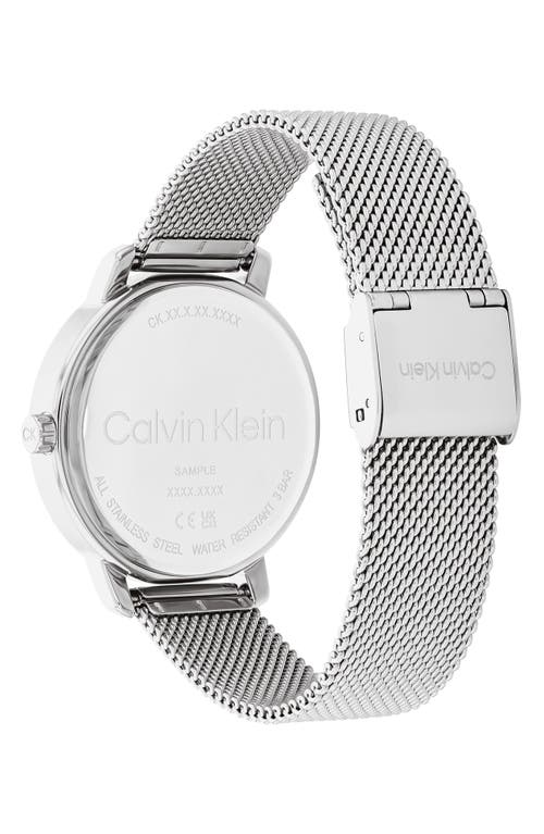 Calvin Klein Shimmer Mesh Strap Watch, 36mm In Silver
